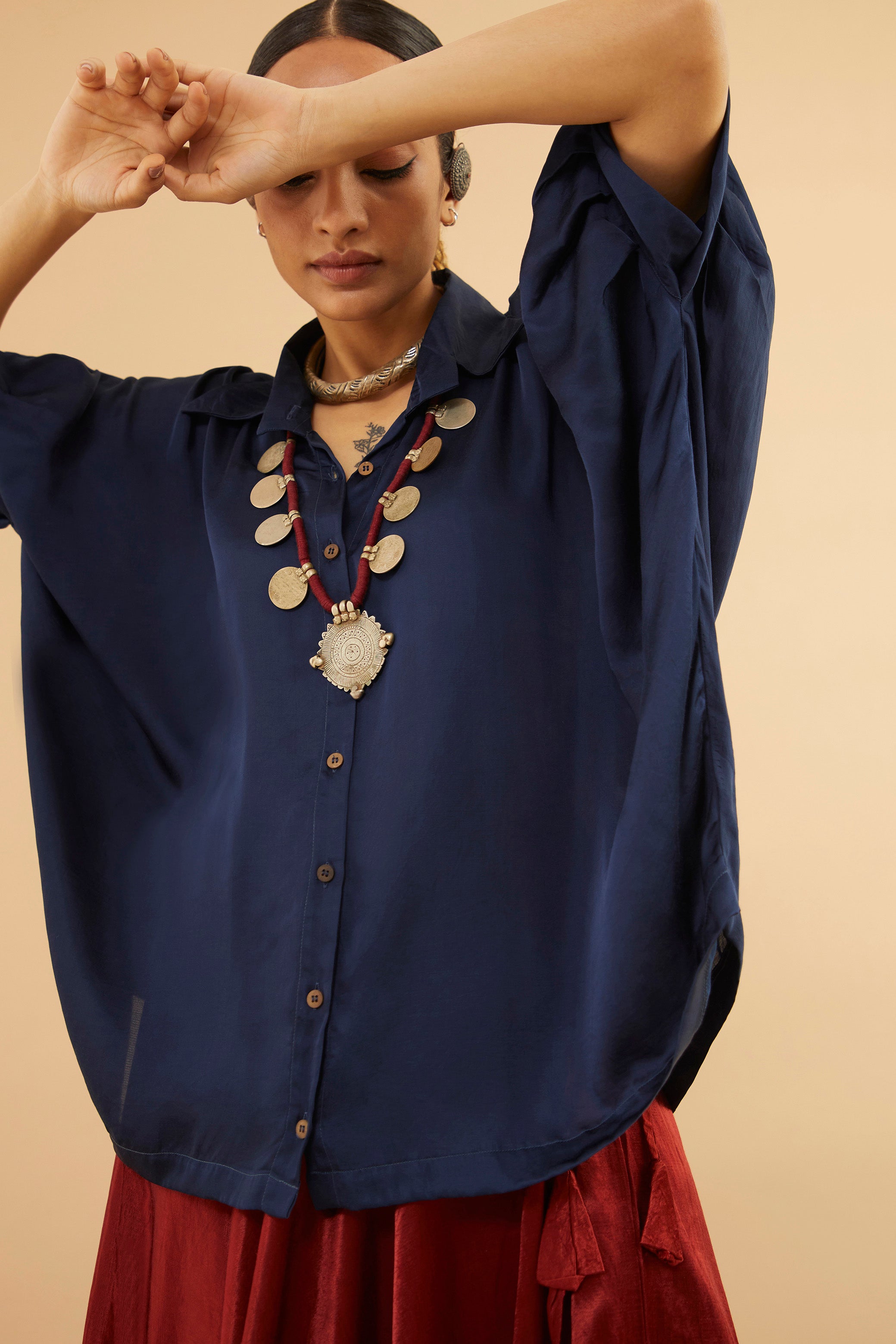 Ajrakh shirt dress main image 1